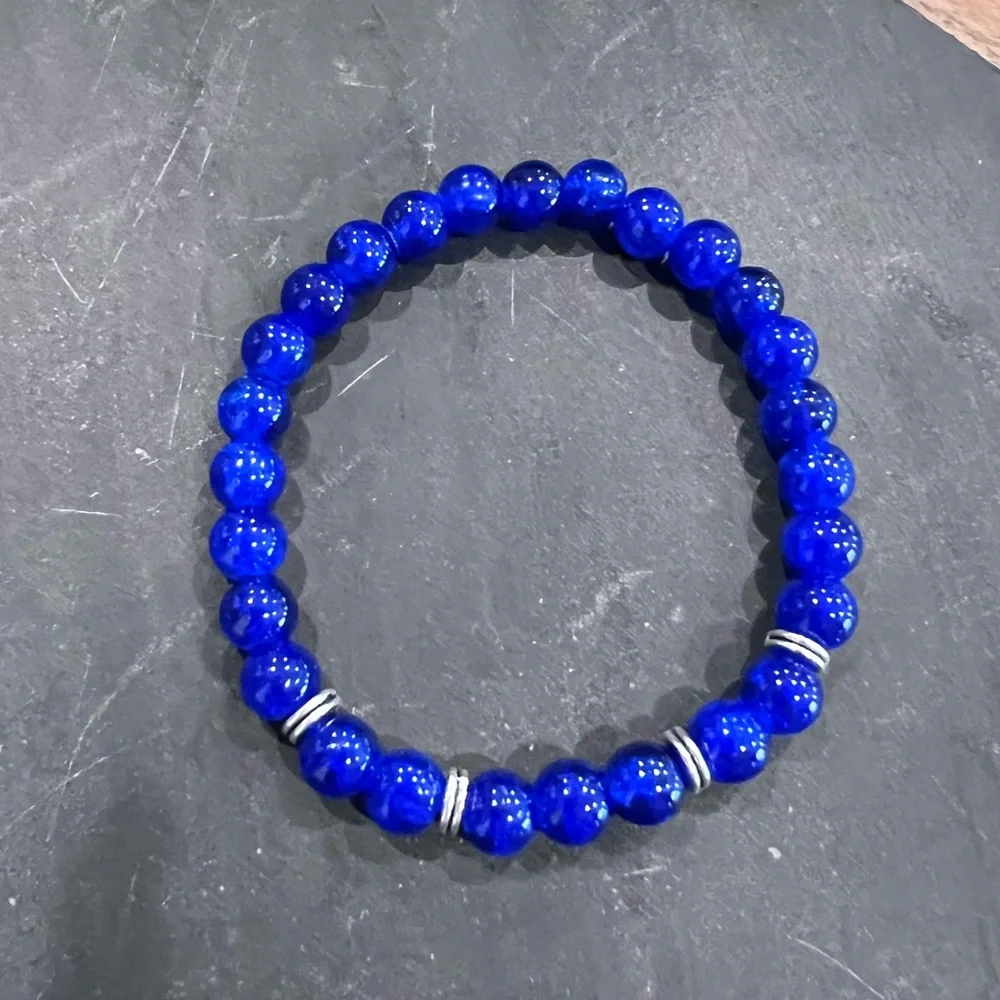 NWOT - Natural Lapis Lazuli Men's Stretch Bracelet